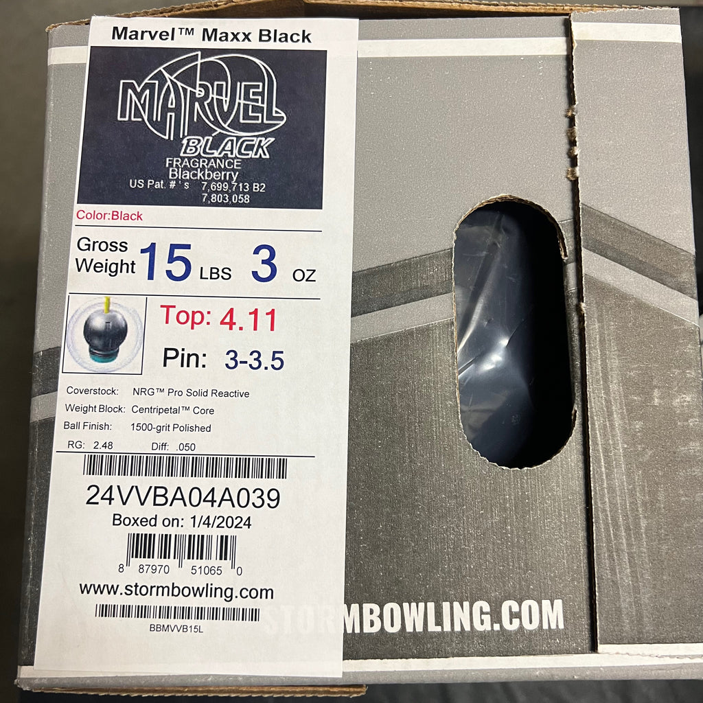 Storm Marvel Maxx Black 15 lbs NIB – BowlingGems.com
