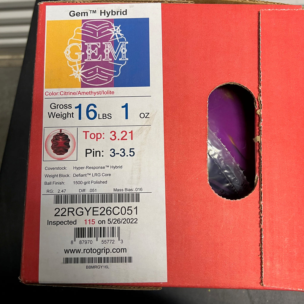 Roto Grip Gem Hybrid 16 lbs NIB – BowlingGems.com