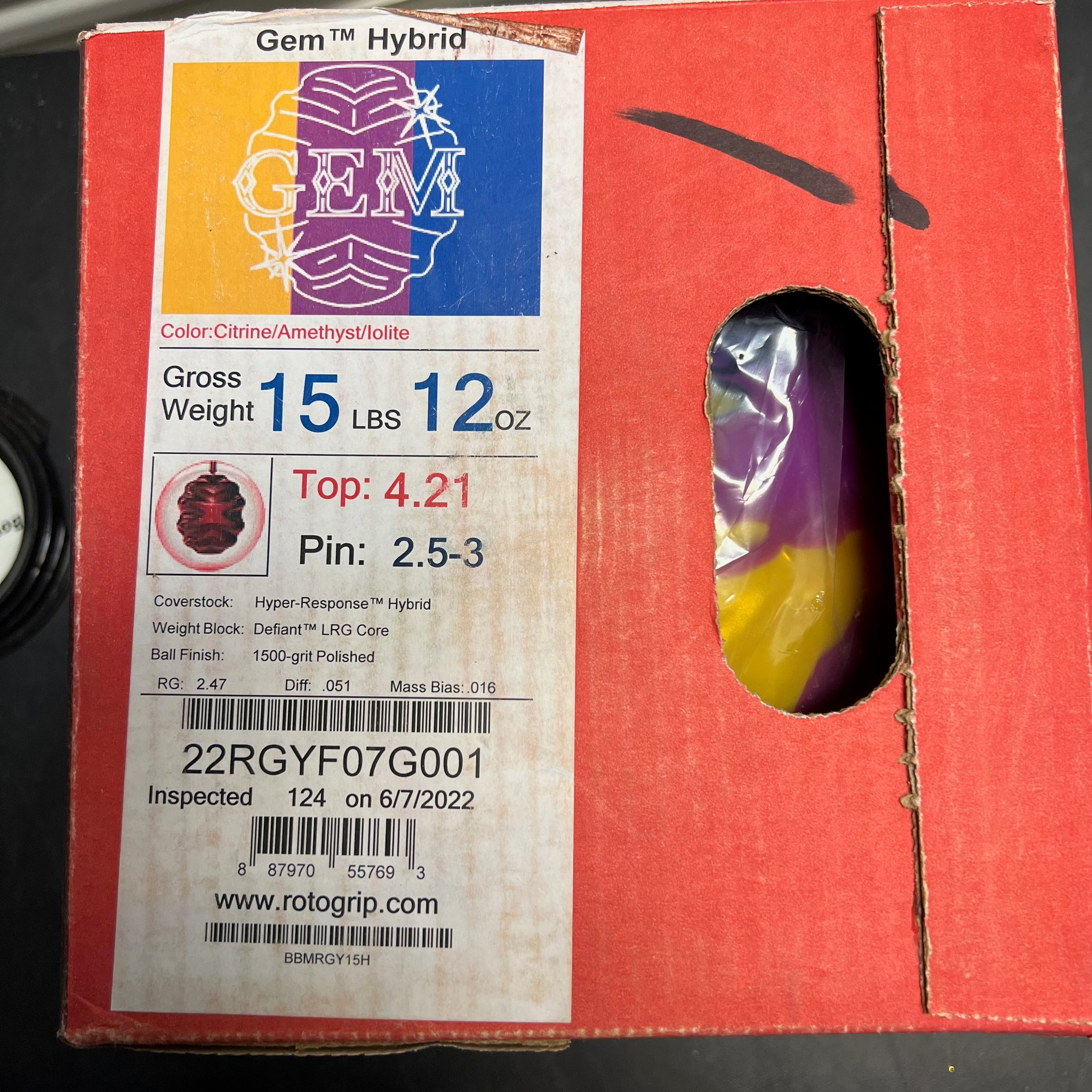 Roto Grip Gem Hybrid 15 lbs 12 oz NIB – BowlingGems.com