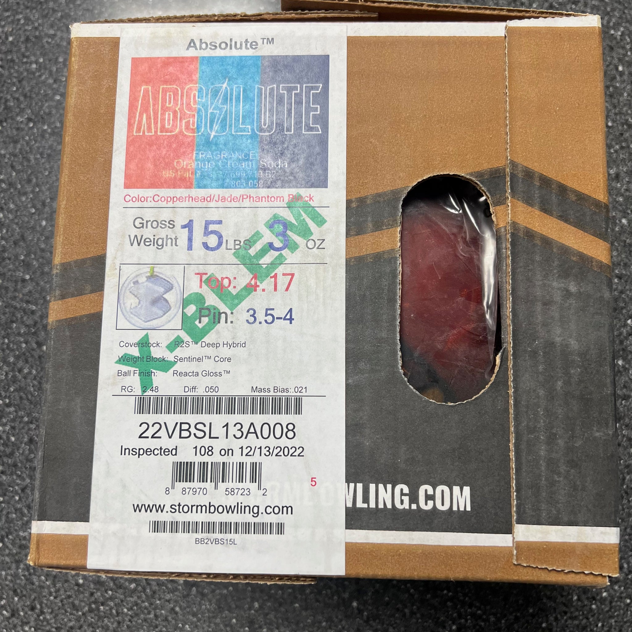 Storm Absolute X-Blem 15 lbs NIB – BowlingGems.com