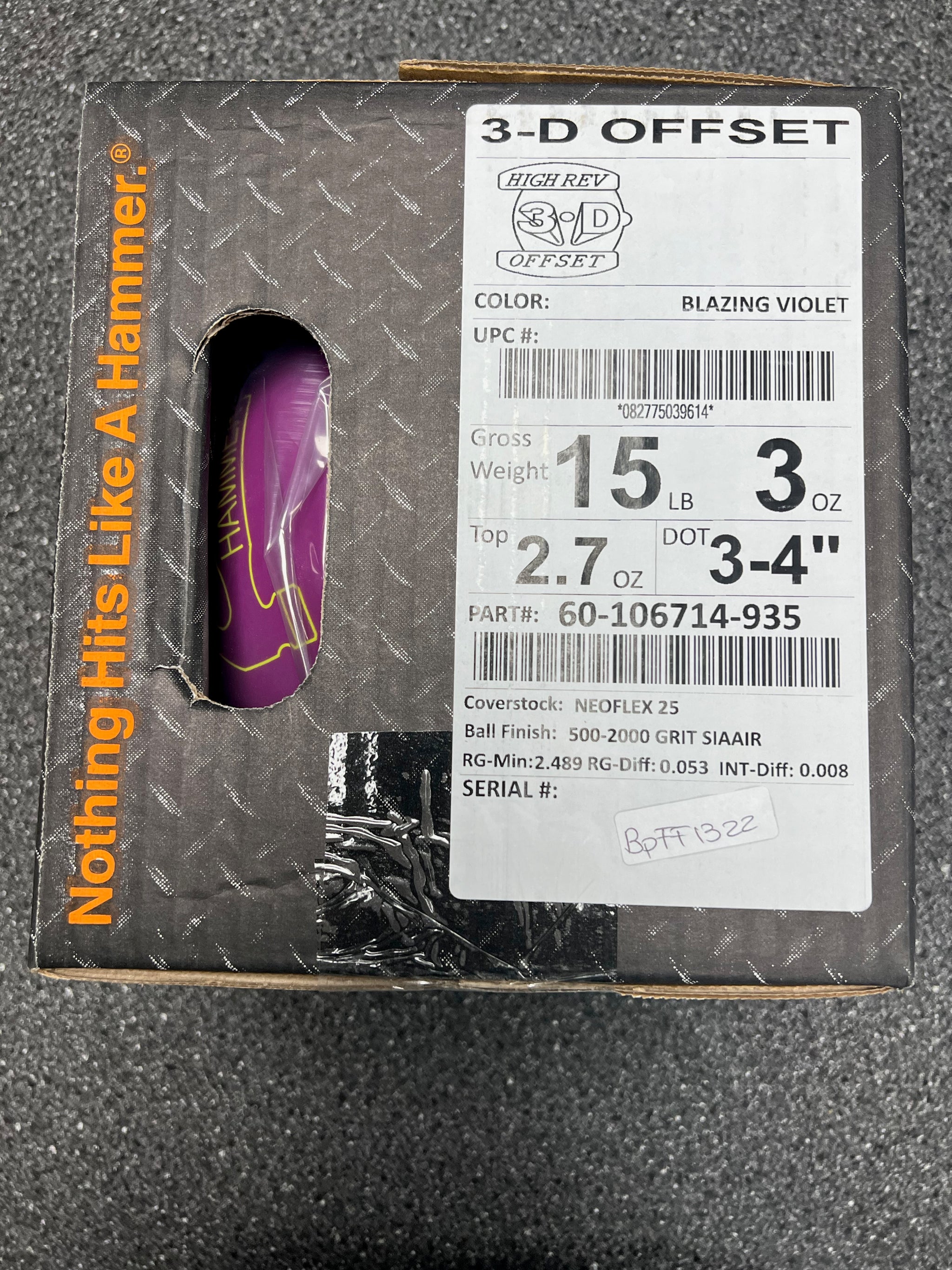 Hammer 3-D Offset 15 lbs NIB – BowlingGems.com