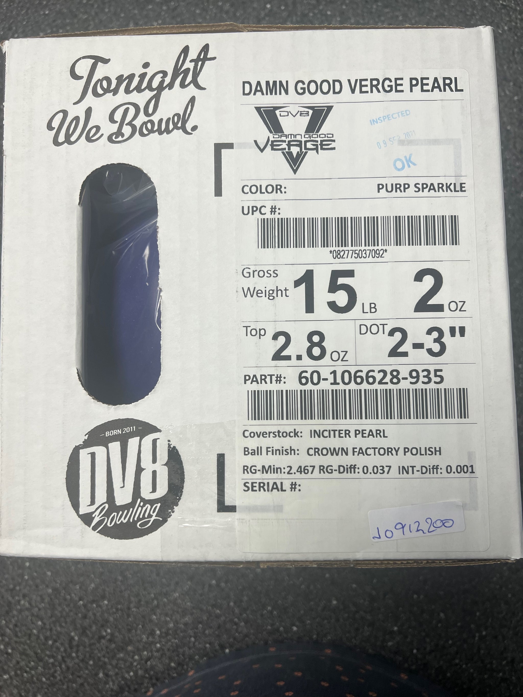 DV8 Damn Good Verge Pearl 15 lbs NIB – BowlingGems.com
