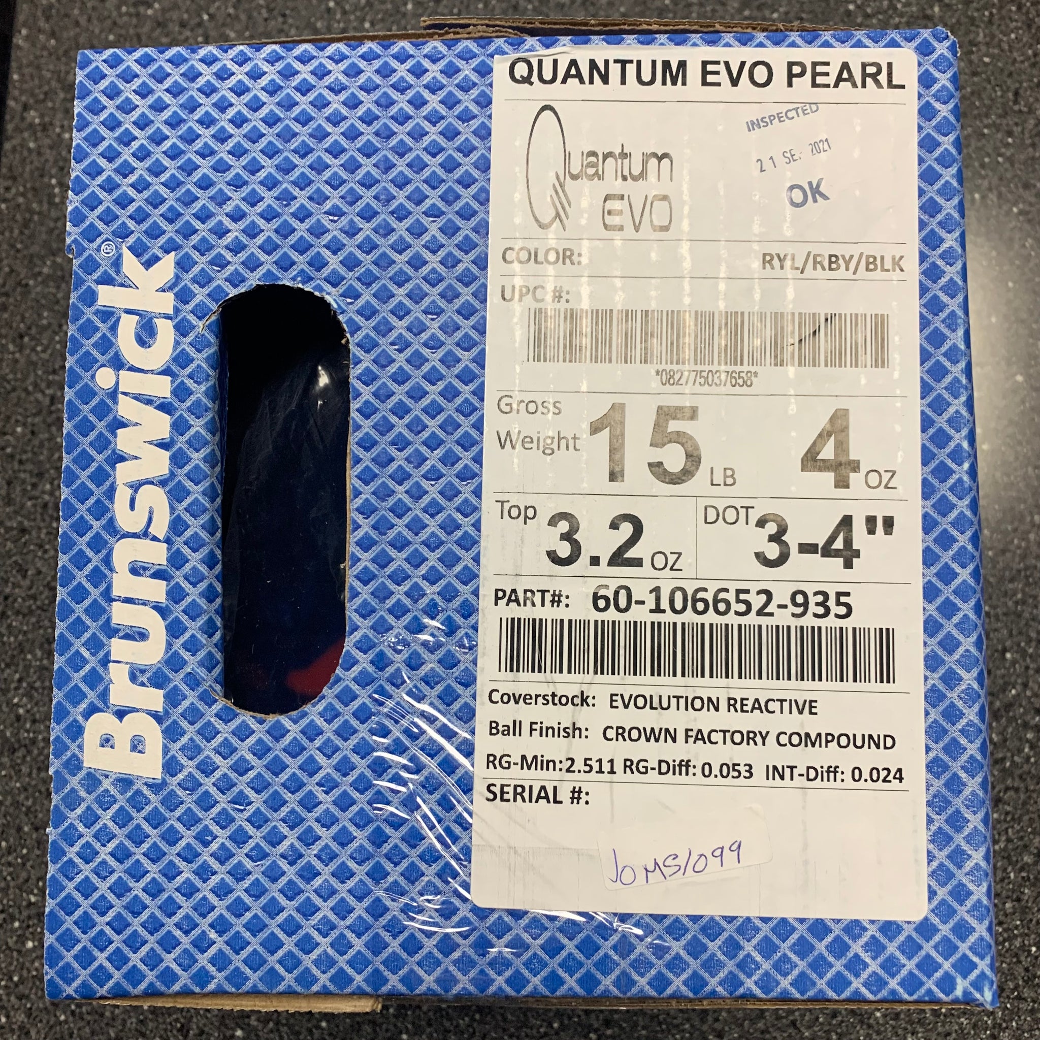 Brunswick Quantum Evo Pearl 15 lbs NIB – BowlingGems.com